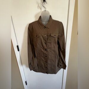 Appleseed's Brown Button-Front Jean Jacket